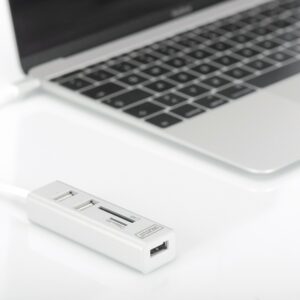 Digitus Hub a 3 porte USB Type-C OTG + Lettore di carte